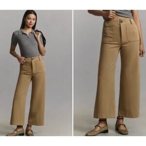 Maeve by Anthropologie The Colette Cropped Wide-Leg Knit Pants Size 28